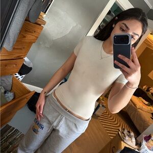 SKIMS Cream Short Sleeve Tee